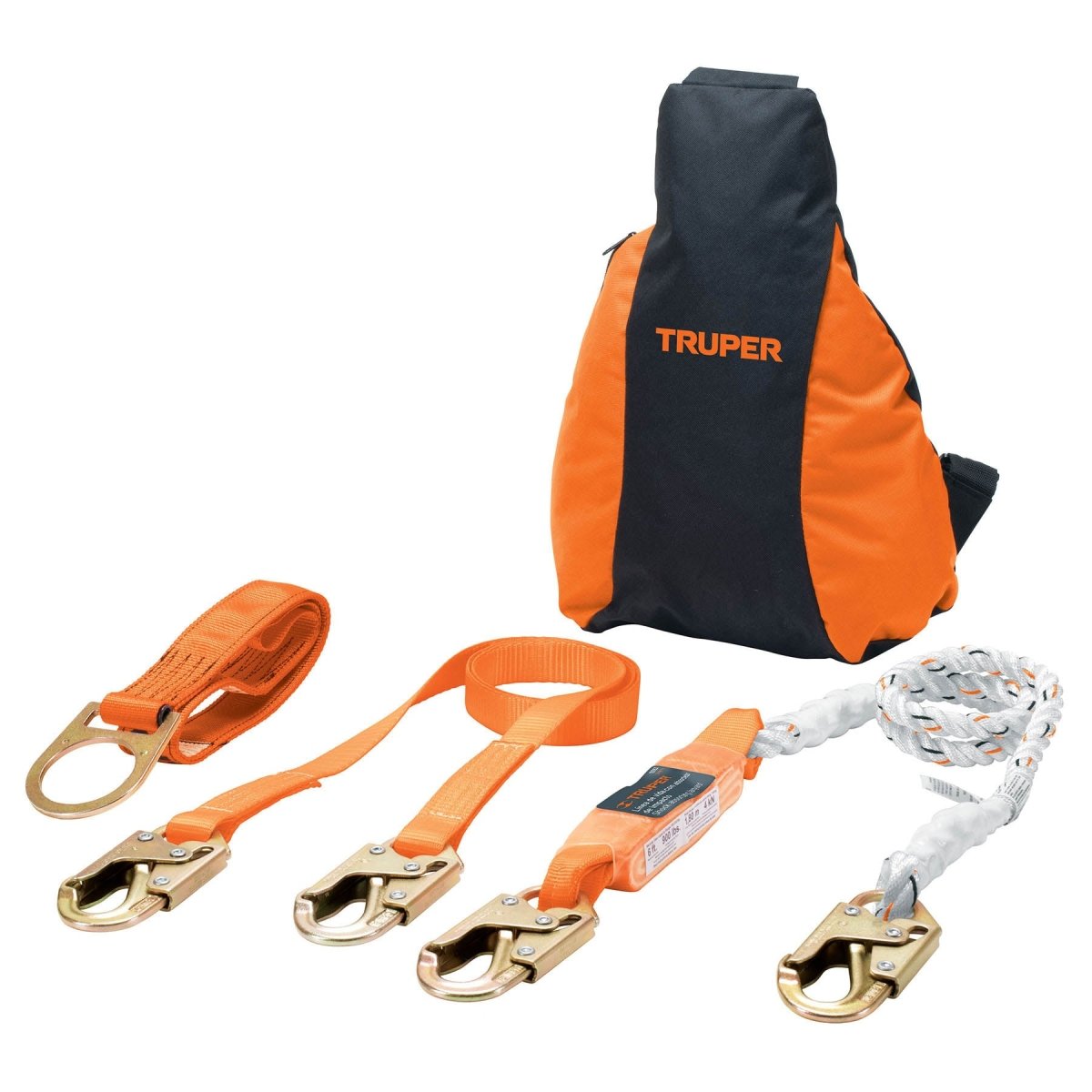 KIT CONTRA CAIDAS ARNES DE 3 ANILLO CON 4 PIEZAS TRUPER - SUPERMIX