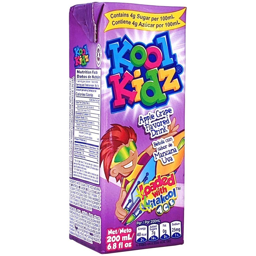 KOOL KIDZ JUGO MANZANA Y UVA UHT 200 ML - SUPERMIX