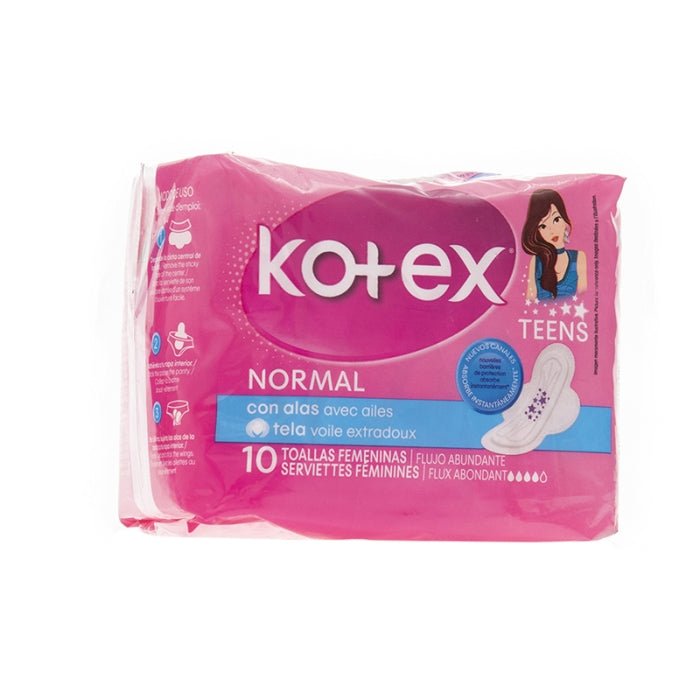 KOTEX TOALLA FEMENINA TEENS ALAS 10 UND - SUPERMIX