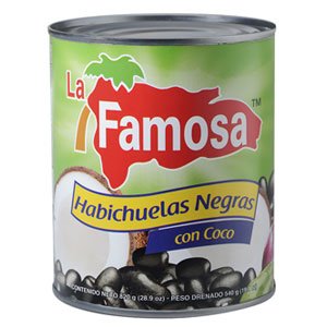 LA FAMOSA HABICHUELAS NEGRAS CON COCO 8 OZ - SUPERMIX