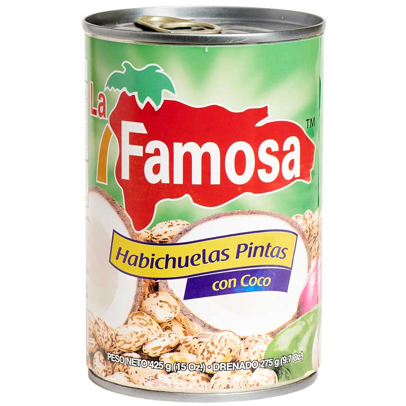 LA FAMOSA HABICHUELAS PINTAS CON COCO 15 OZ - SUPERMIX