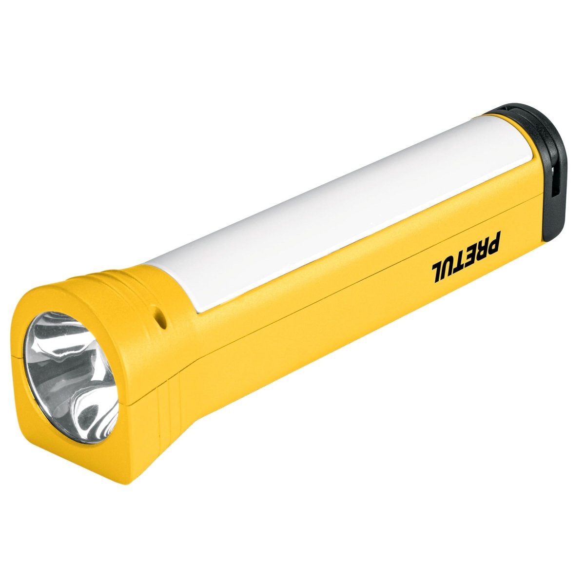 LINTERNA LED 100LMRECARGABLE CON LUZ DE EMERGENCIA 280LM PLASTICA PRETUL - SUPERMIX