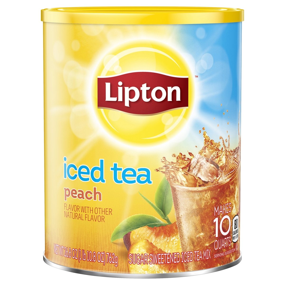LIPTON PEACH SUGAR ICED TEA MIX 10 QT 28.3 OZ - SUPERMIX