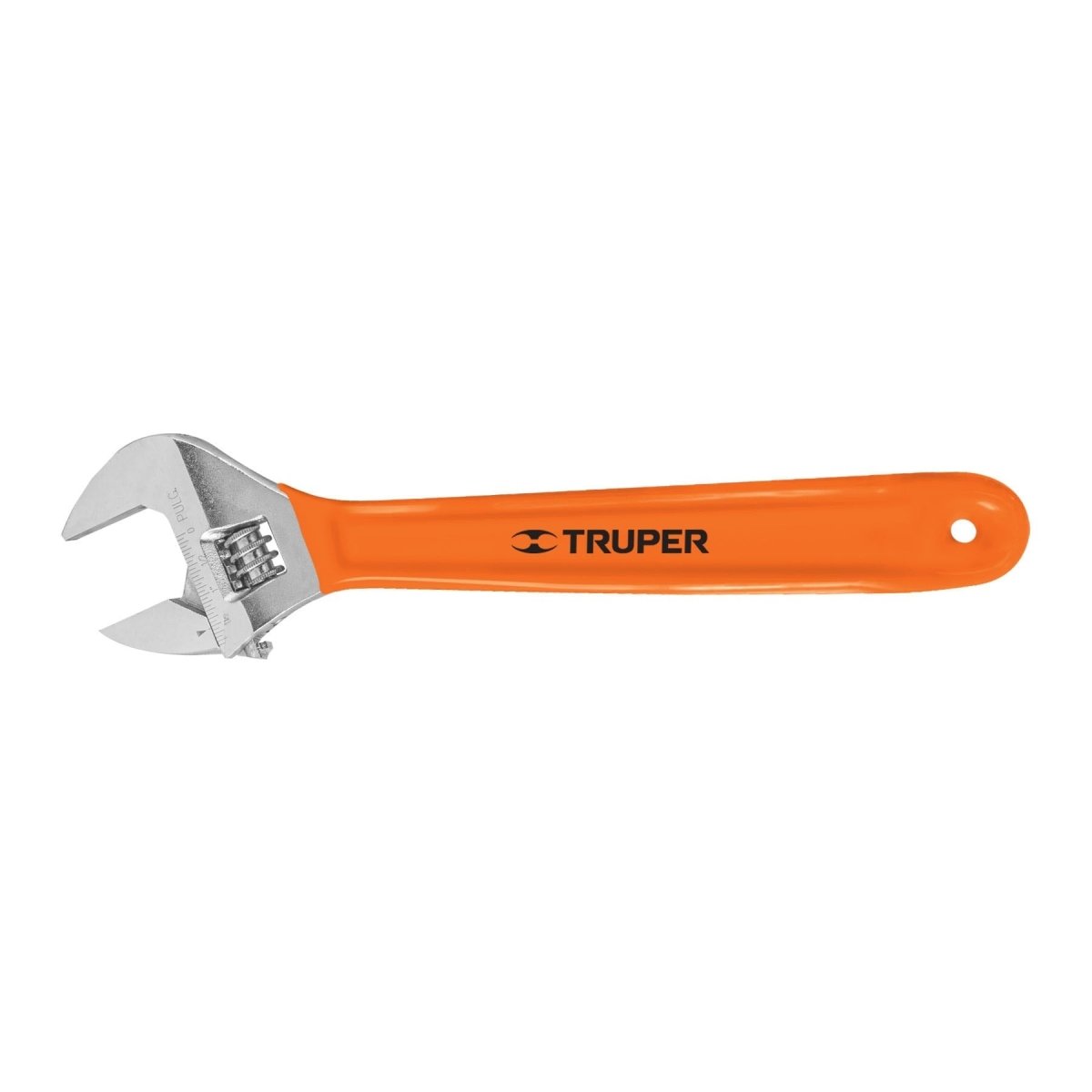 LLAVE AJUSTABLE 15" (PERICO) CROMADA CON MANGO PLASTICO TRUPER.. - SUPERMIX