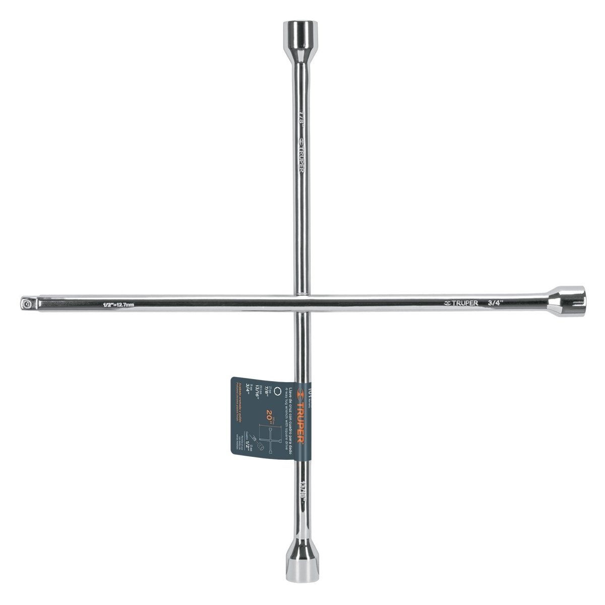 LLAVE CRUZ 20 CON ENTRADA PARA DADO DE 1/2 TRUPER - SUPERMIX
