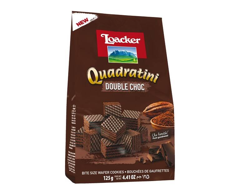 LOACKER QUADRITINI DOBLE CHOCOLATE 125 GR - SUPERMIX