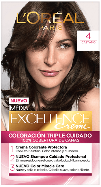 LOREAL PARIS TINTE EXCELLENCE MX TONO 4 CASTAÑO - SUPERMIX