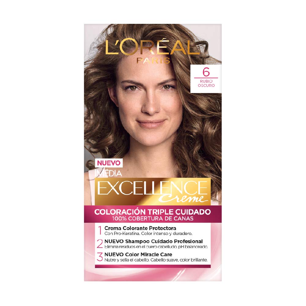 LOREAL PARIS TINTE EXCELLENCE MX TONO 6 RUBIO OSCURO - SUPERMIX