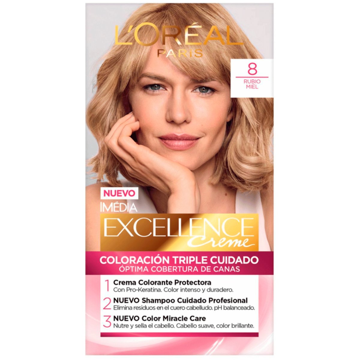 LOREAL PARIS TINTE EXCELLENCE MX TONO 8 RUBIO CLARO - SUPERMIX
