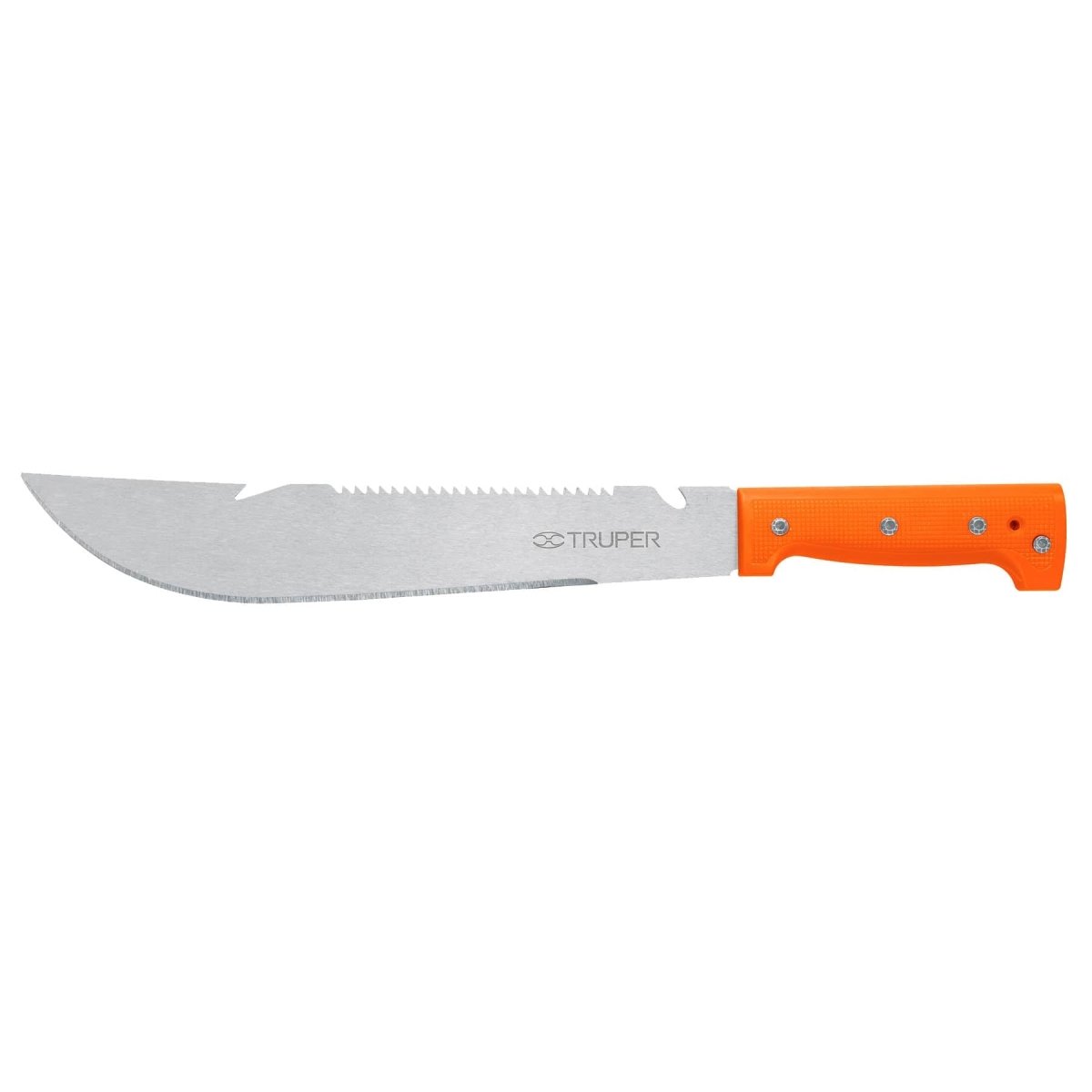 MACHETE PULIDO RAMBO 12", CACHA NARANJA.. - SUPERMIX