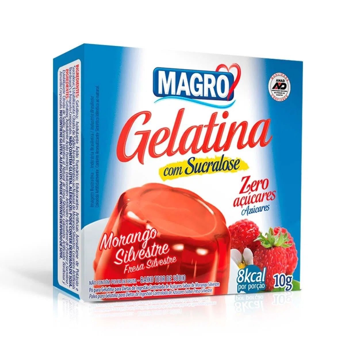 MAGRO GELATINA CON SUCRALOSA - FRESA SILVESTRE - SUPERMIX