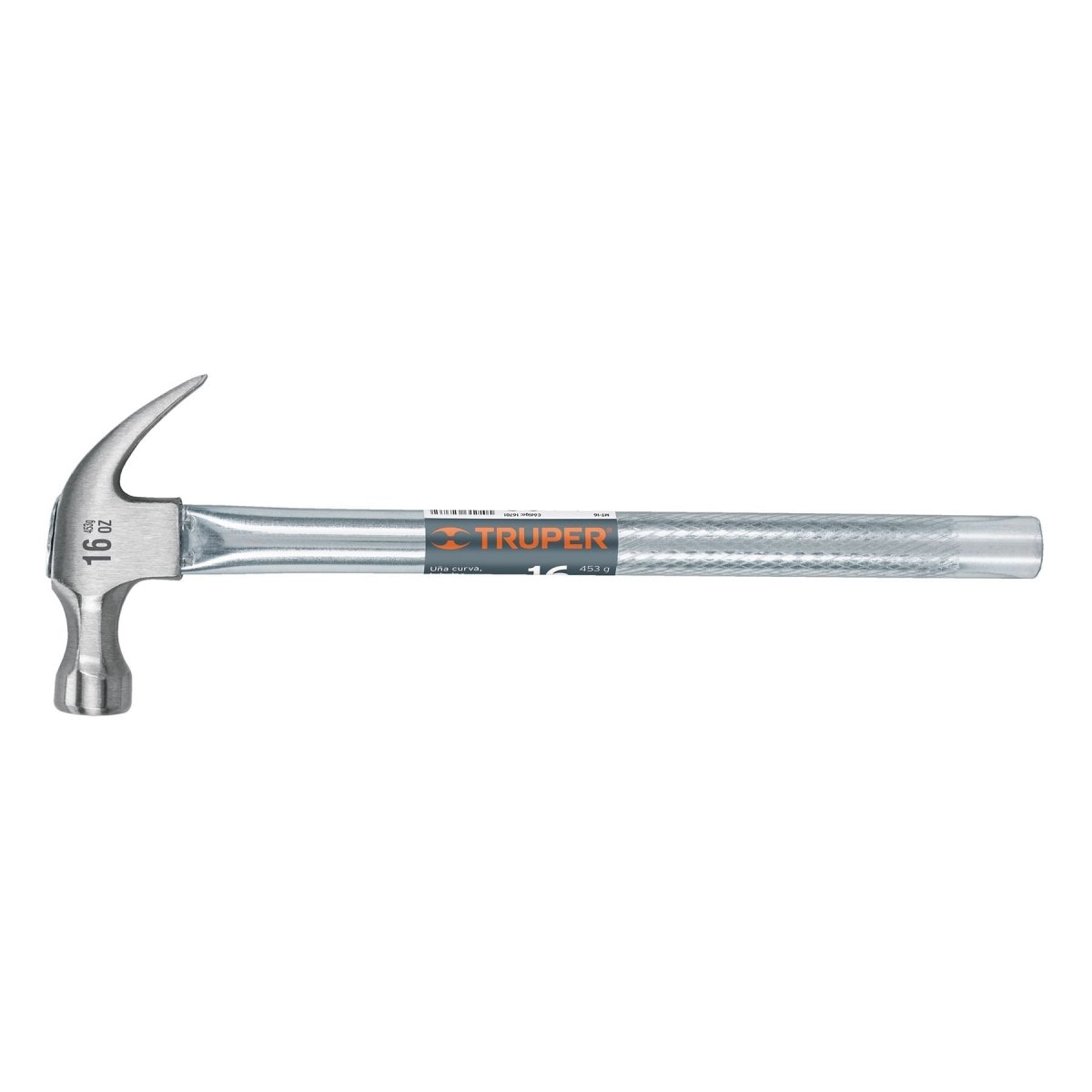 MARTILLO 16OZ PULIDO UÑA CURVA MANGO TUBULAR TRUPER.. - SUPERMIX