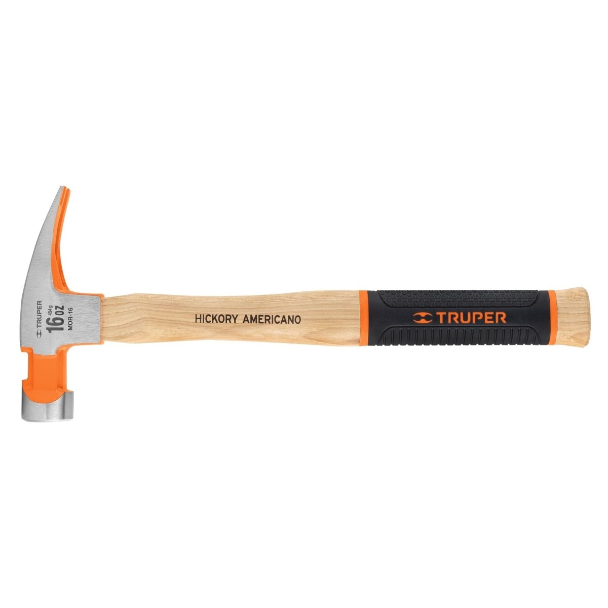 MARTILLO 16OZ PULIDO UÑA RECTA MANGO DE MADERA CON GOMA TRUPER.. - SUPERMIX