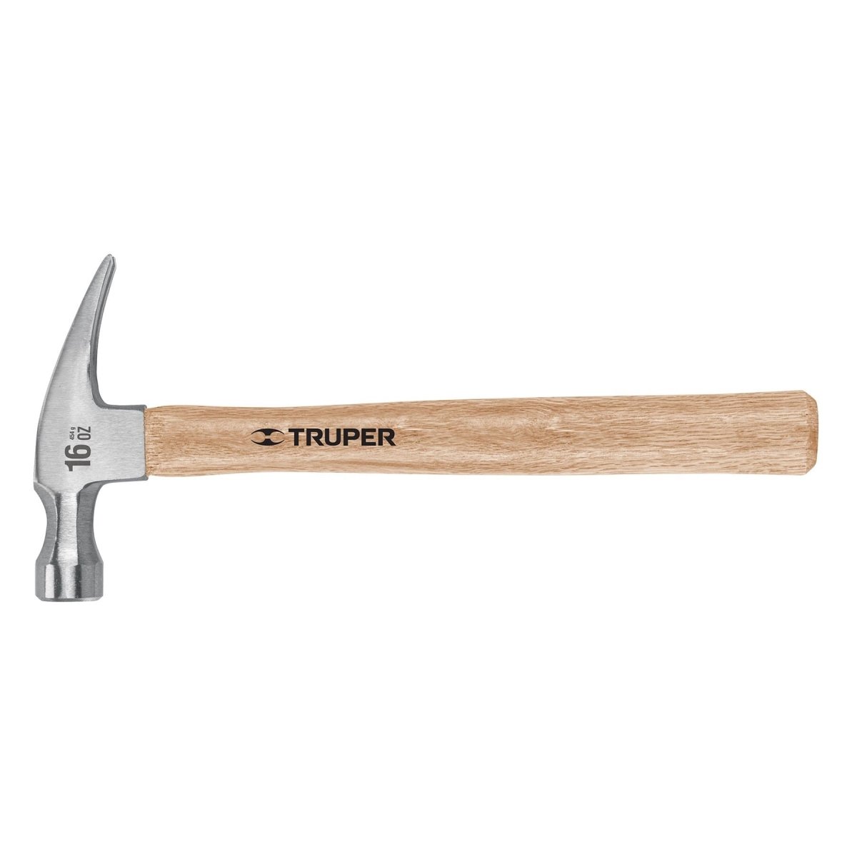 MARTILLO 20OZ PULIDO UÑA RECTA MANGO DE MADERA TRUPER.. - SUPERMIX