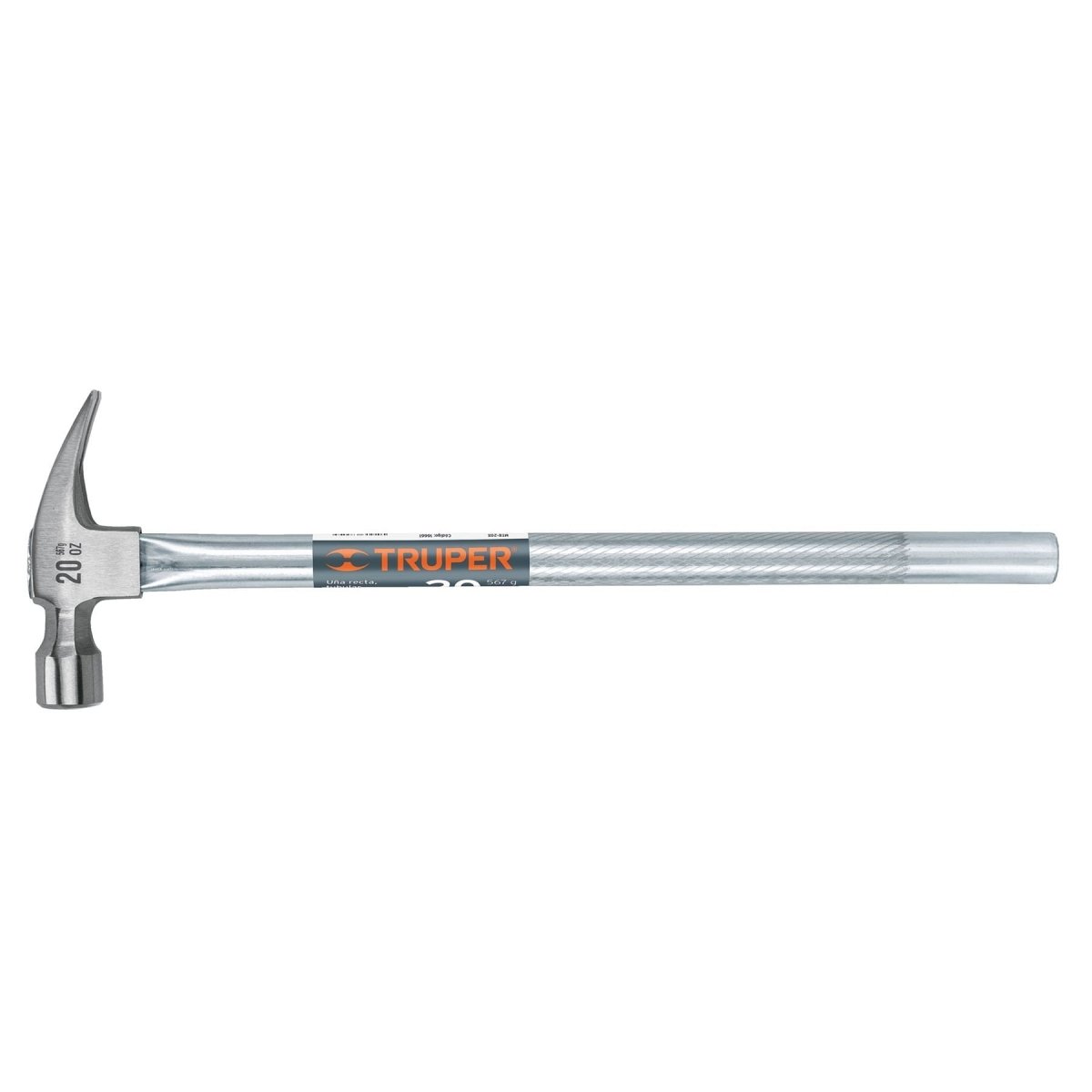 MARTILLO 20OZ PULIDO UÑA RECTA MANGO TUBULAR IMANTADO TRUPER.. - SUPERMIX