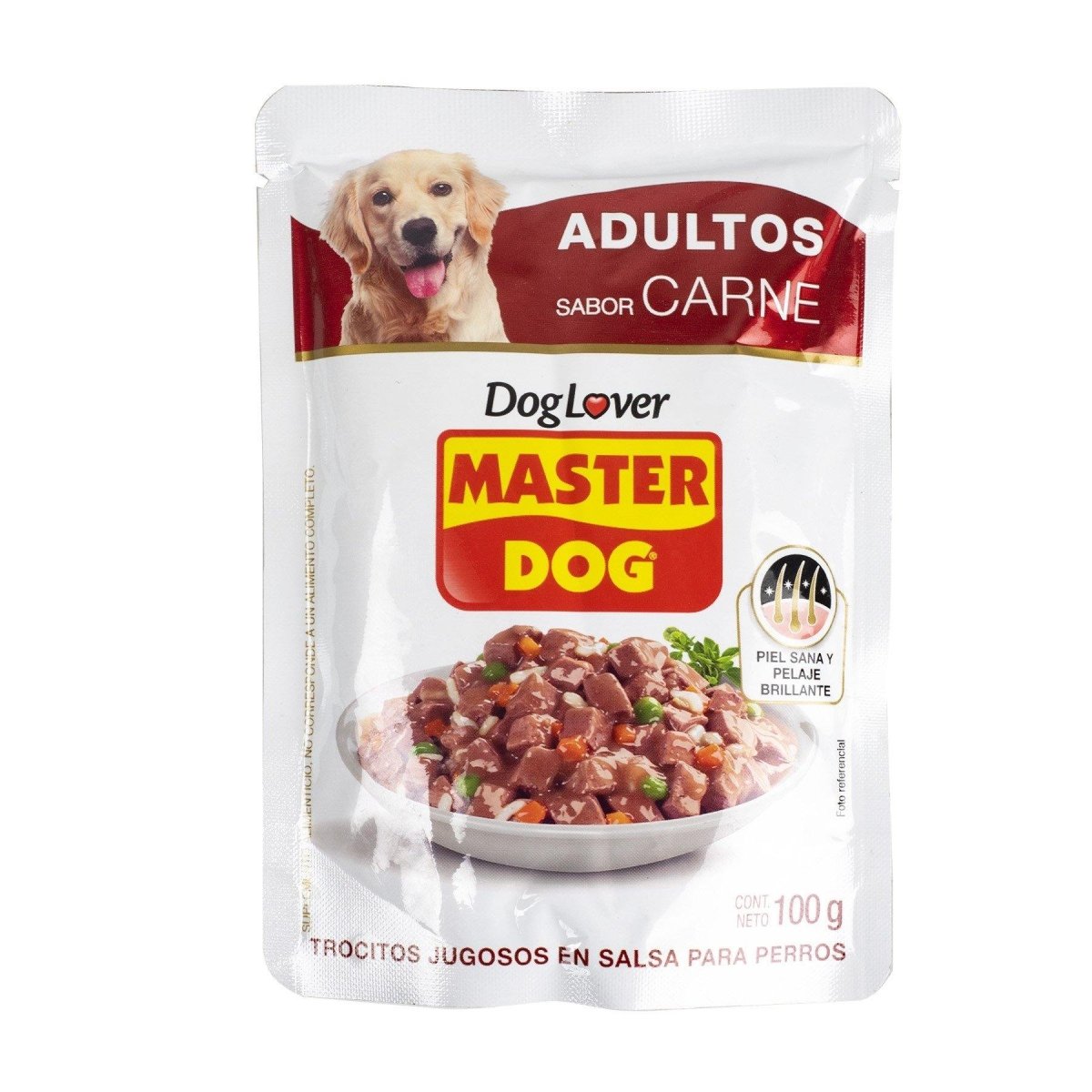 MASTER DOG TROCITOS JUGOSOS EN SALSA CON SABOR A CARNE 100 GRS - SUPERMIX
