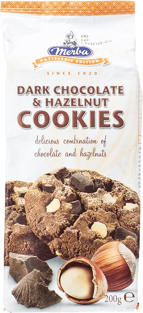 MERBA COOKIES DARK CHOCO & HAZELNUT 200 GRS - SUPERMIX