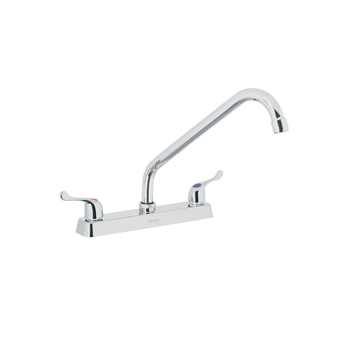 MEZCLADORA DE FREGADERO 8" CUELLO LARGO PUÑOS PALANCA DE LATON FOSET BASIC - SUPERMIX
