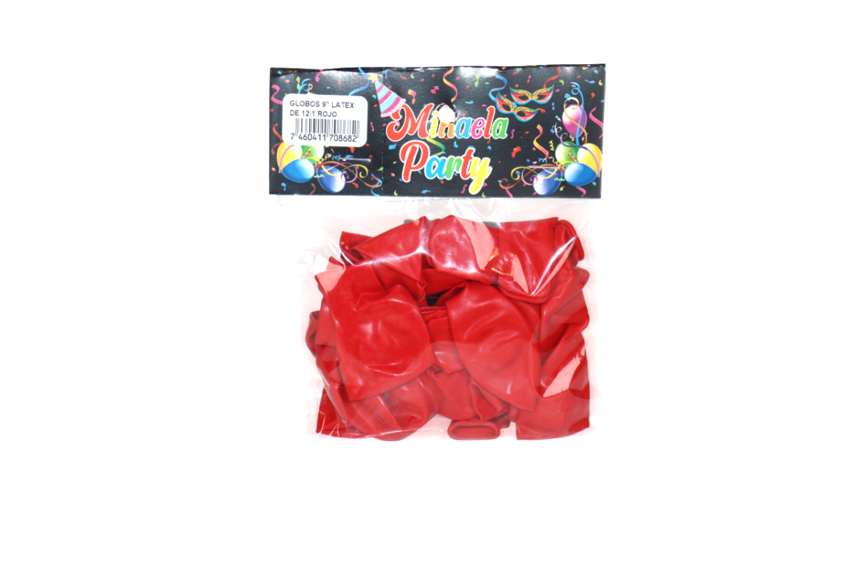 MISC MIKAELA GLOBOS 9" LATEX 12/1 ROJO - SUPERMIX