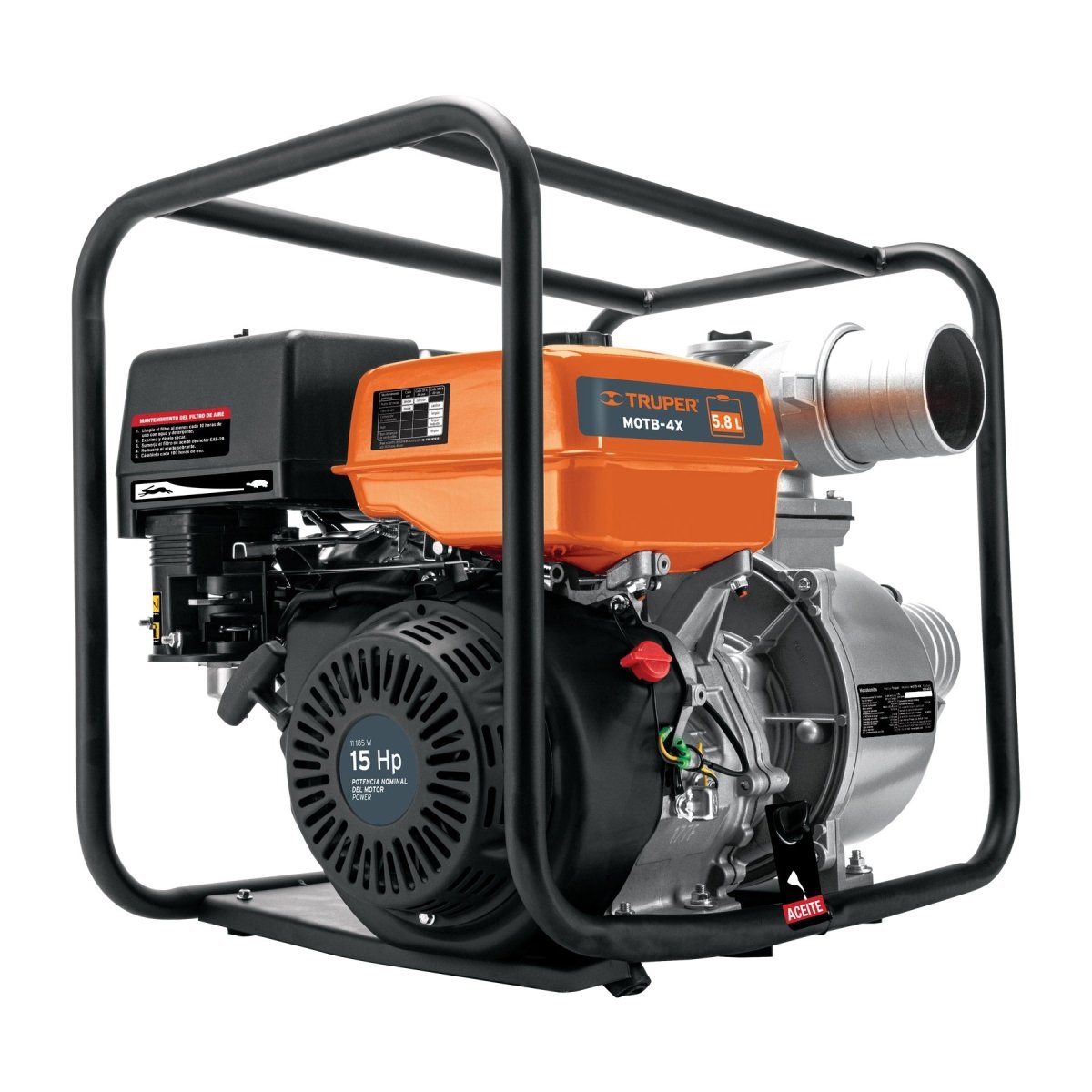 MOTOBOMBA 4" PARA AGUA USO AGRICOLA, 15 HP - SUPERMIX