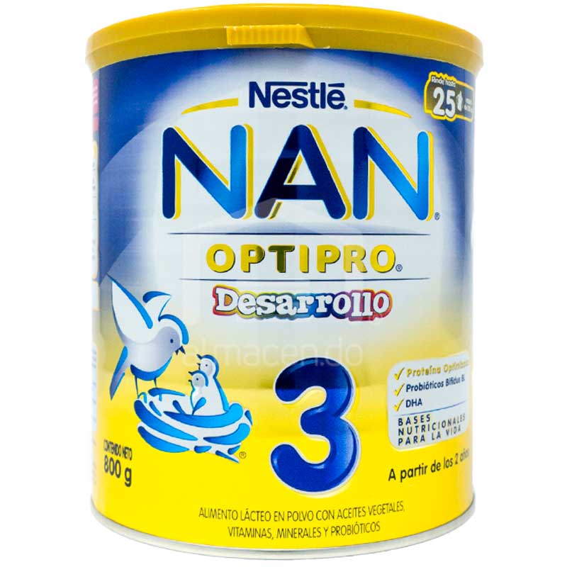 NAN 3 OPTI PRO FORMULA INFANTIL 800 GR - SUPERMIX
