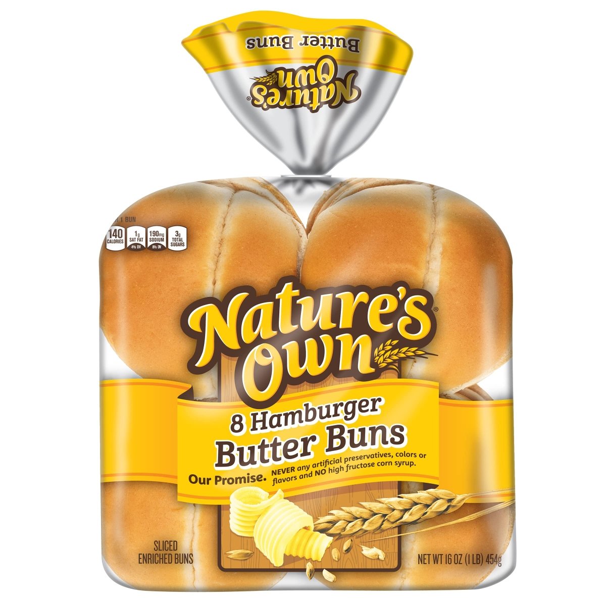 NATURE'S OWN PAN HAMBURGER MANTEQUILLA 16 OZ/ 8 CT - SUPERMIX