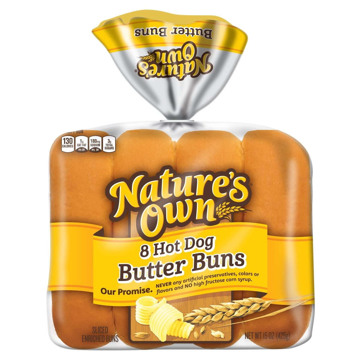 NATURE'S OWN PAN HOT DOG MANTEQUILLA 15 OZ/ 8 CT - SUPERMIX