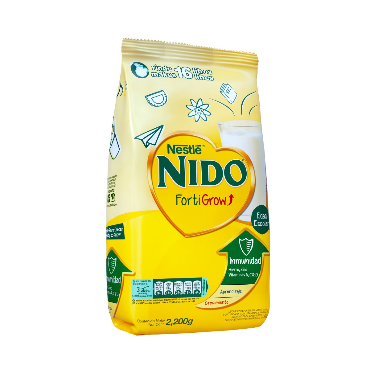 NIDO FORTI GROW LECHE EN POLVO INSTANTANEA 2200 GR - SUPERMIX