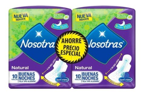 NOSOTRAS TOALLAS NATURAL BUENAS NOCHES TWO PACK - SUPERMIX