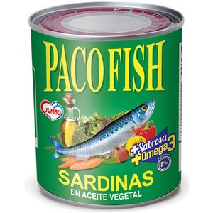 PACO FISH SARDINAS EN ACEITE VEGETAL 215 GRS - SUPERMIX
