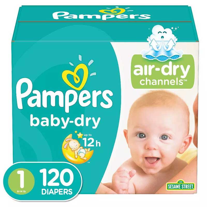 PAMPERS BABY DRY ETAPA 1 120 UND/PAQ - SUPERMIX