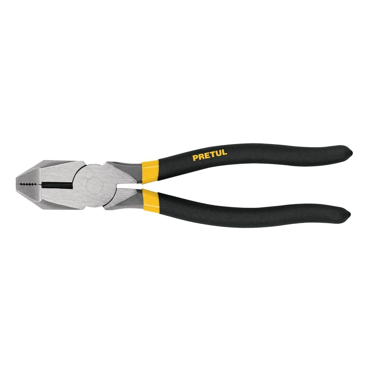 PINZA 8" DE ELECTRICISTA CABEZA CUADRADA MANGO PLASTICO PRETUL.. - SUPERMIX