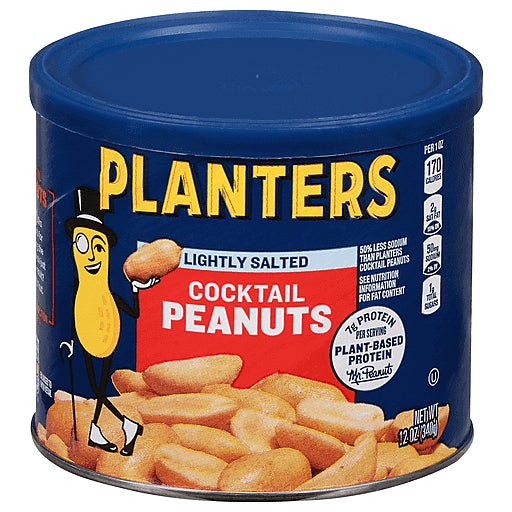 PLANTERS COCTAIL PEANUTS LIGHTLY SALTED 12/12 OZ - SUPERMIX