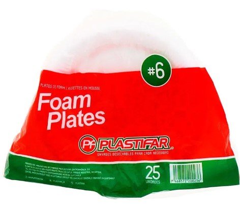 PLASTIFAR PLATO FOAM BIODEGRADABLE 6 25 UND - SUPERMIX
