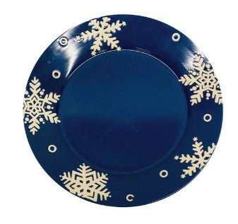 PLATO DE NAVIDAD LANO DE 11" AZUL - SUPERMIX