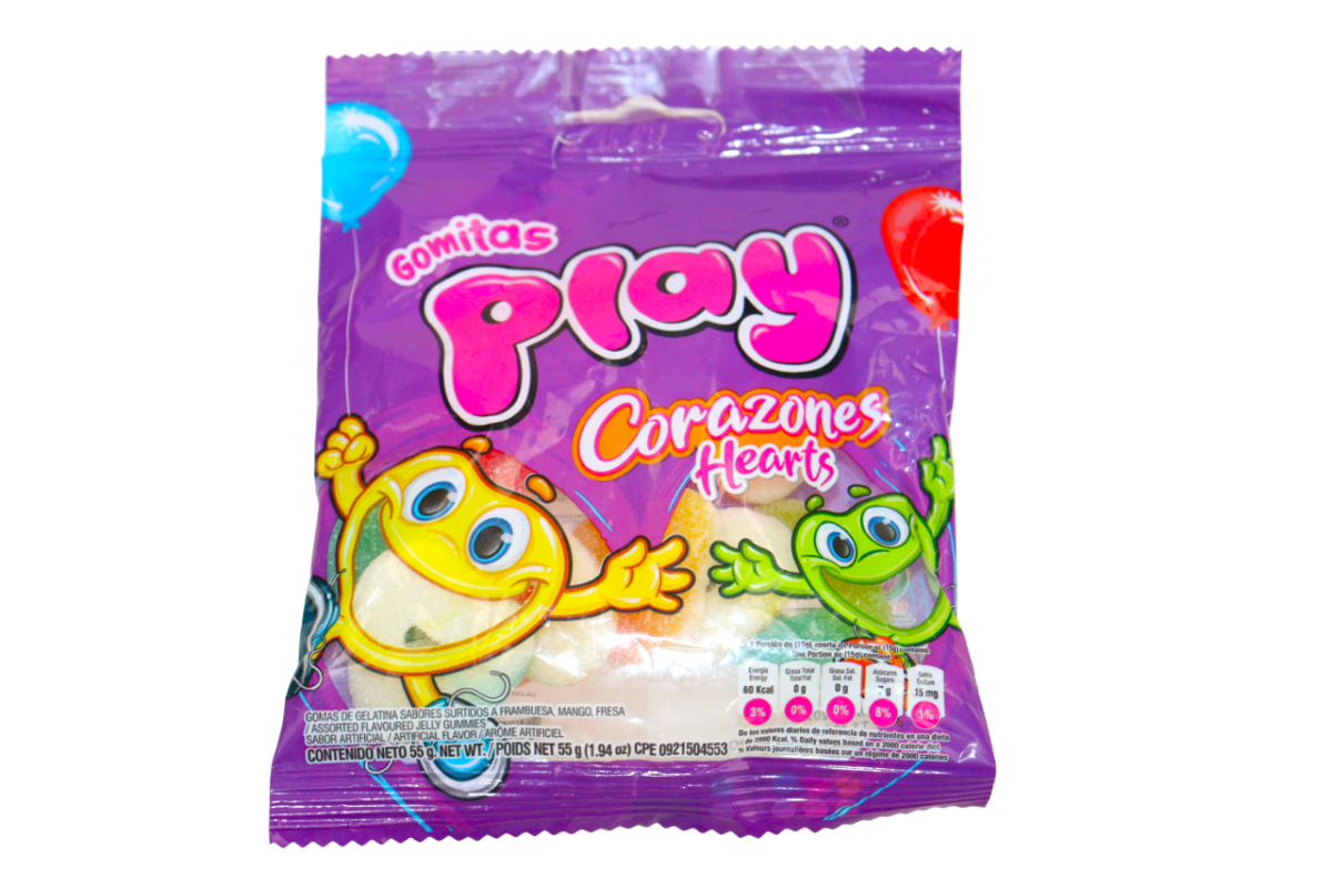 PLAY GOMITA CORAZONES 55 GR 1.94 OZ - SUPERMIX
