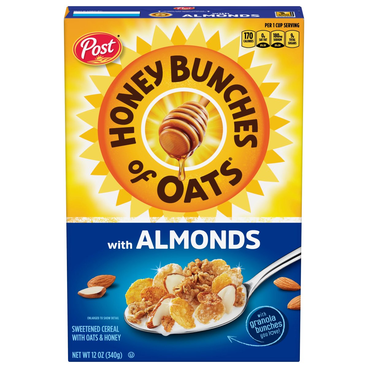 POST HONEY BUNCHES OATS ALMOND 12 OZ - SUPERMIX