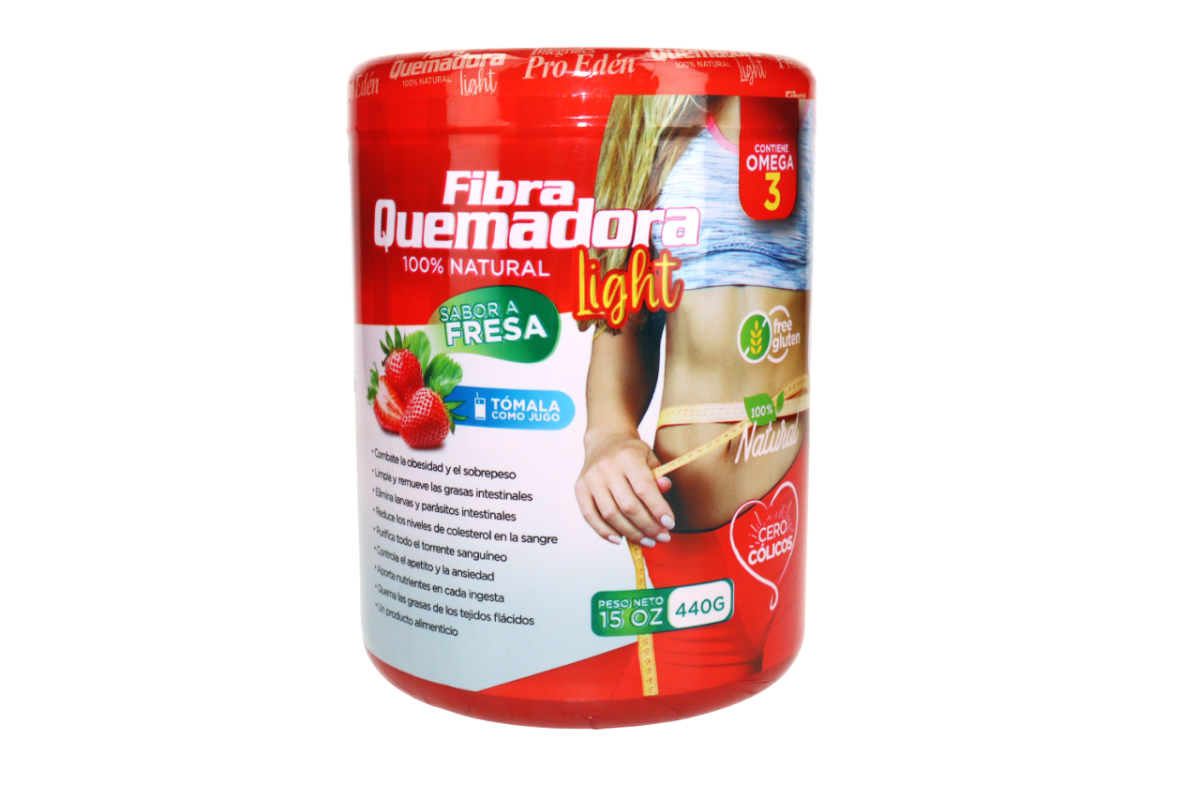 PRO EDEN FIBRA QUEMADORA DE GRASA LIGHT FRESA 15 OZ 440G - SUPERMIX