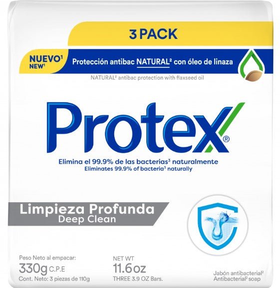 PROTEX JABON ANTIBACTERIAL LIMPIEZA PROFUNDA 3 PACK 110 G - SUPERMIX