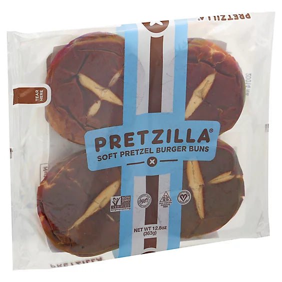 PRTZILLA BURGER BUNS 4CT 12.8 OZ - SUPERMIX