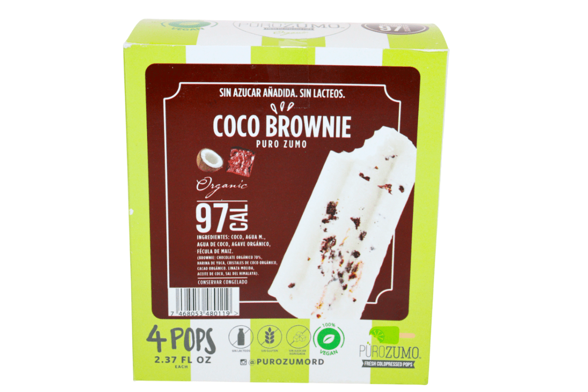 PURO ZUMO PALETA COCO BROWNIE 4 UND - SUPERMIX