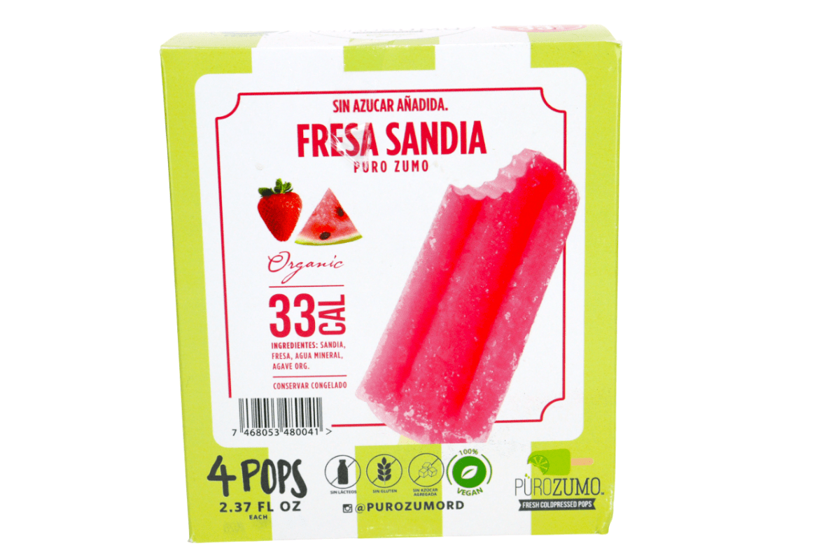 PURO ZUMO PALETA FRESA SANDIA 4 UND - SUPERMIX