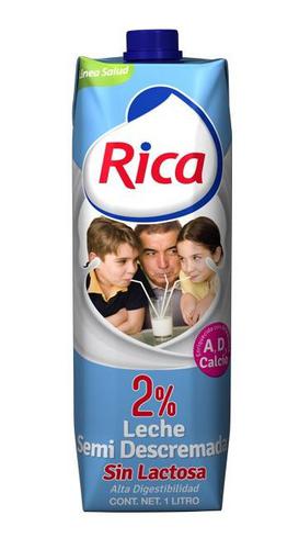 RICA LECHE 2 % SEMI DESCREMADA S/LACTOSA 1 LT - SUPERMIX