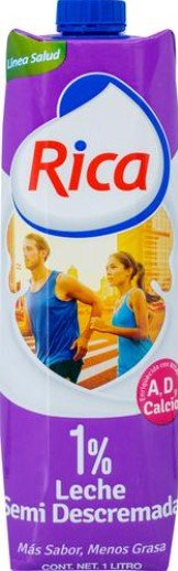RICA LECHE SEMI DESCREMADA 1% 1 LT - SUPERMIX