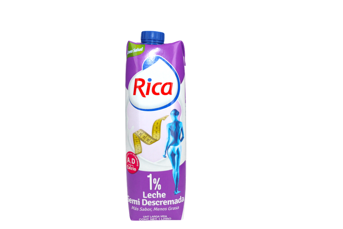 RICA LECHE SEMI DESCREMADA 1% 1LT 2 UNIDS - SUPERMIX