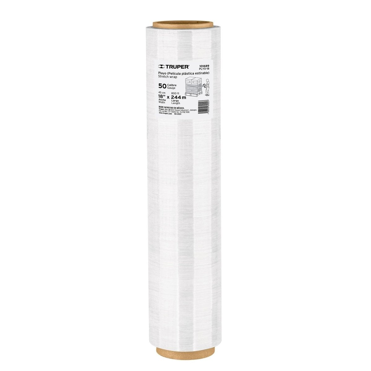 ROLLO STRETCH FILM 18'' X 800' MANUAL TRUPER - SUPERMIX