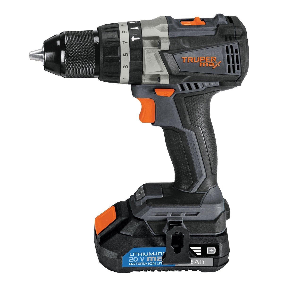 Rotomartillo inalámbrico 1/2", 20v, sin carbones, truper max - SUPERMIX