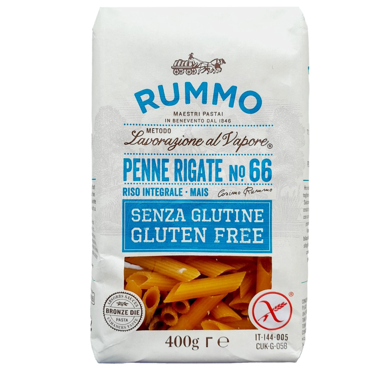 RUMMO PENNE REGATE NO.66 GLUTEN FREE 400 GRS - SUPERMIX