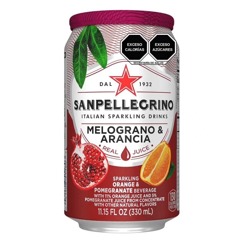 SAN PELLEGRINO ZERO POMEGRANATE Y ORANGE (LATA) 330 ML - SUPERMIX