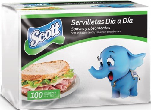 SCOTT SERVILLETAS DD WINK CUAD. BLANCA 100 UND - SUPERMIX